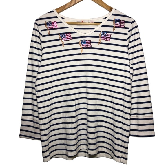 Quacker Factory American Flag Sequins Stripes Small - Picture 1 of 8